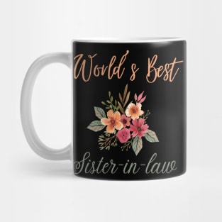 World's best sister-in-law sister in law shirts cute with flowers Mug